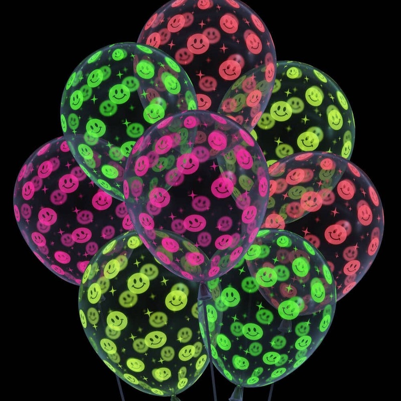 SMILEY FACE NEON BALLOONS