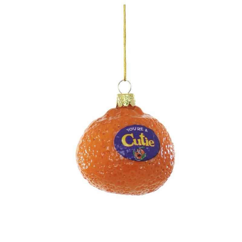 YOU’RE A CUTIE CLEMENTINE GLASS ORNAMENT BY CODY FOSTER
