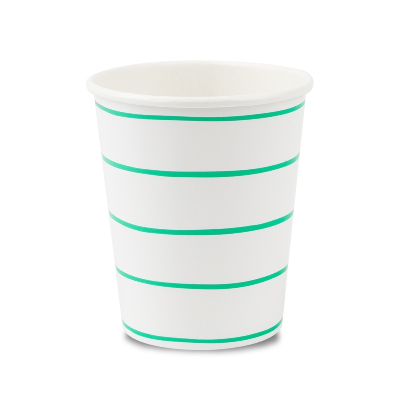CLOVER GREEN FRENCHIE STRIPED CUPS