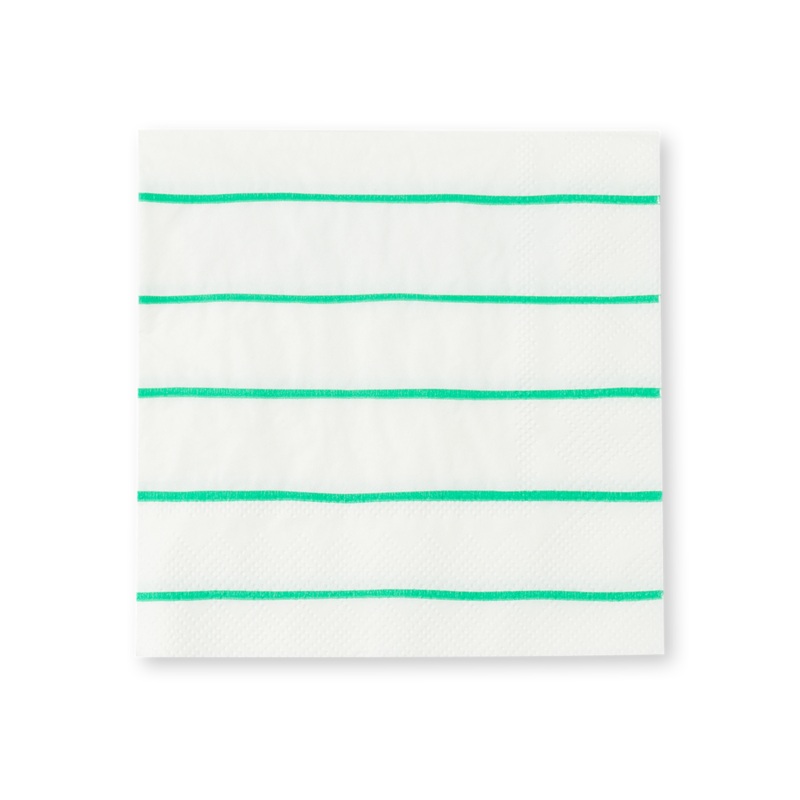CLOVER GREEN FRENCHIE STRIPED NAPKINS