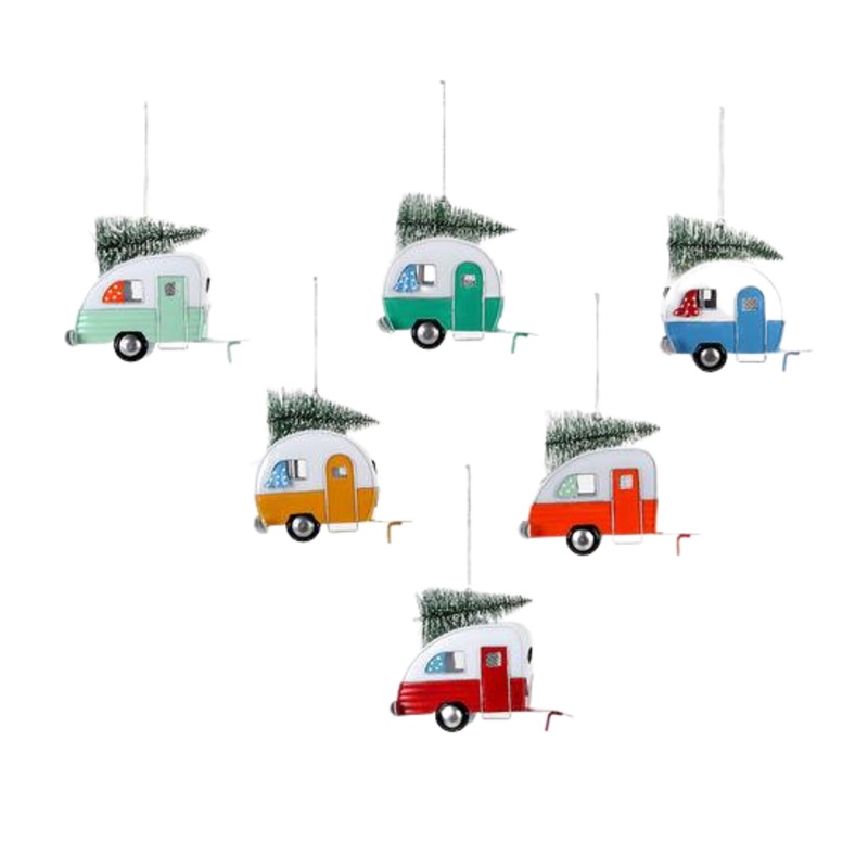 COLORFUL CAMPER METAL ORNAMENT