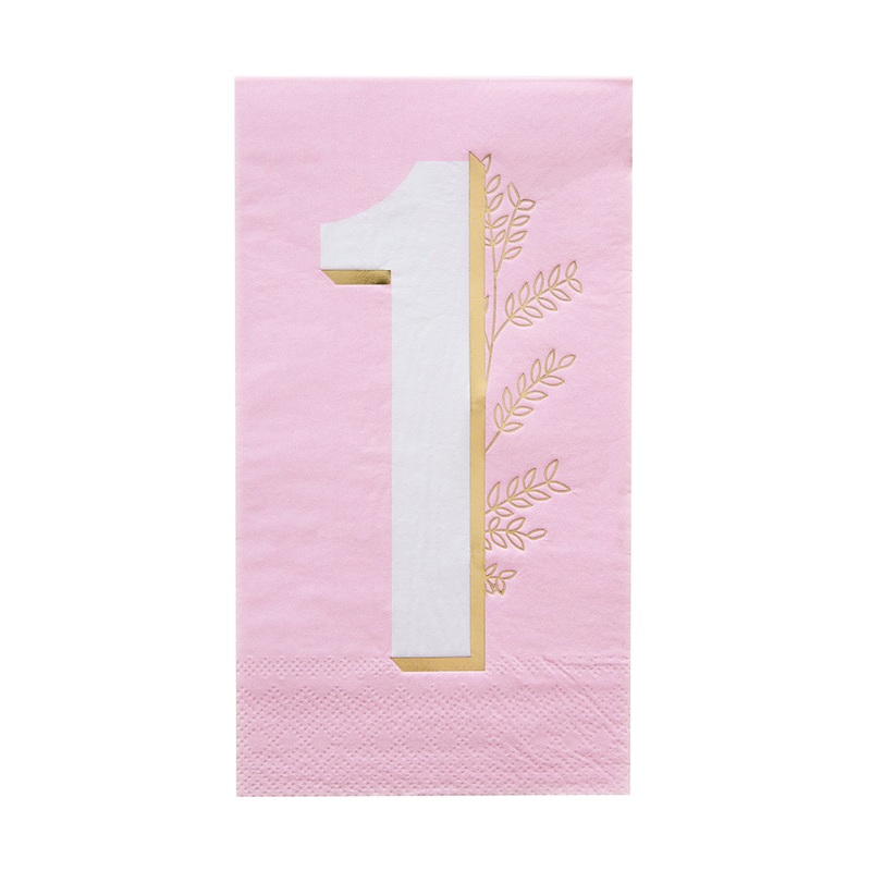FIRST 1ST BIRTHDAY PARTY NAPKINS IN PINK