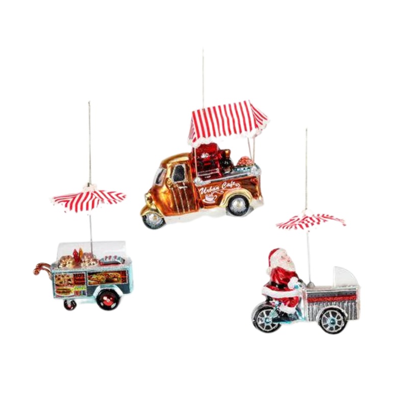 FOOD CART GLASS ORNAMENT