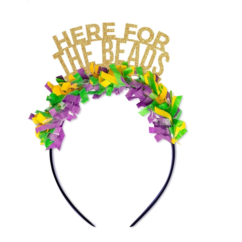 HERE FOR THE BEADS MARDI GRAS PARTY CROWN HEADBAND