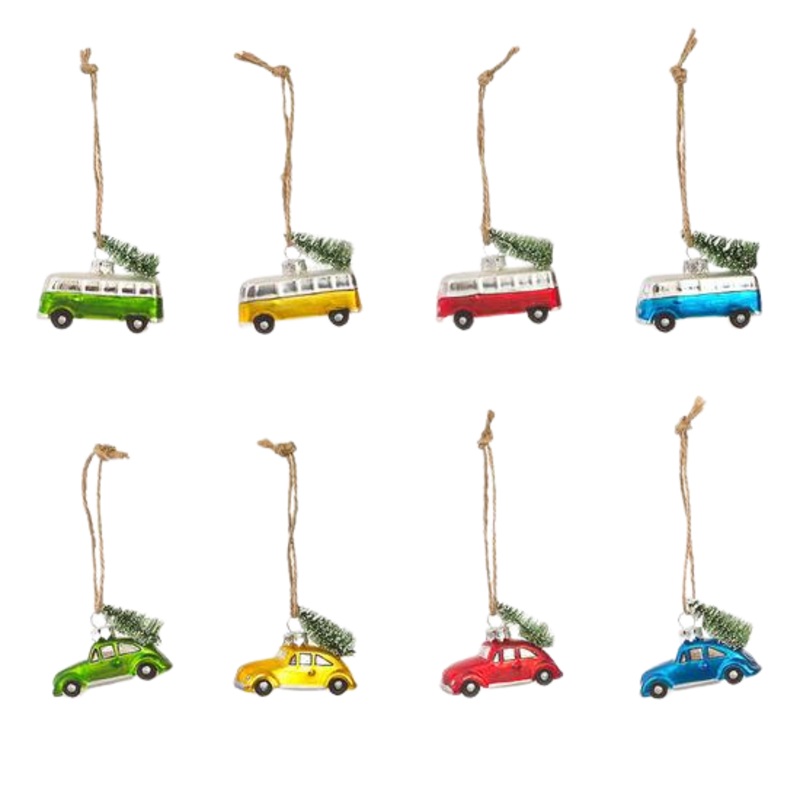MINI CAR AND MINI VAN ORNAMENTS GLASS