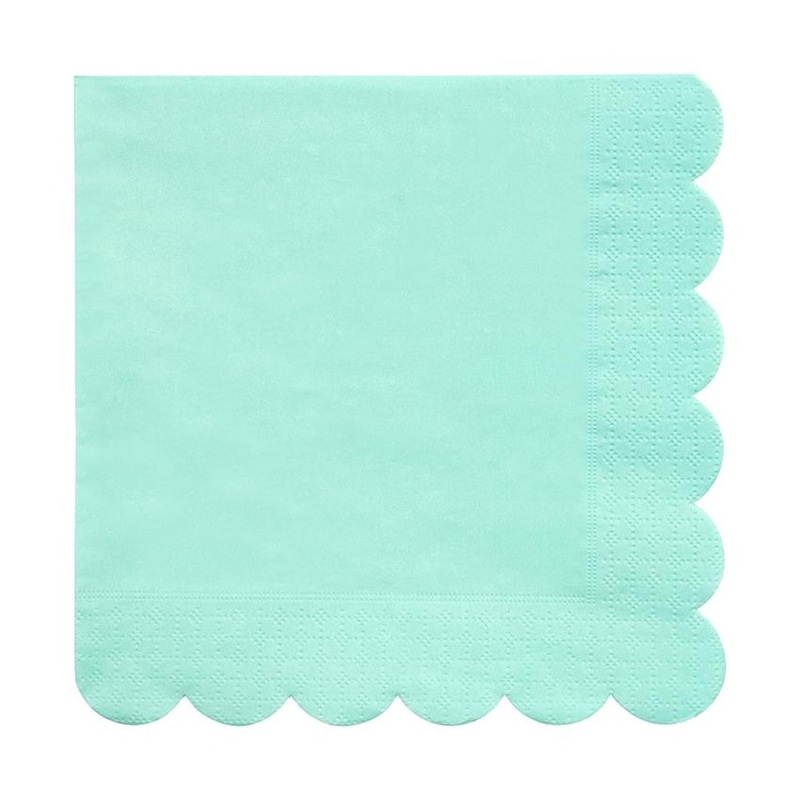 MINT GREEN SCALLOPED NAPKINS