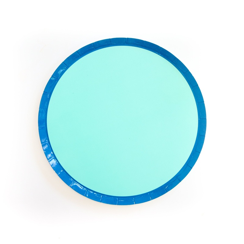 NAVY & TURQUOISE COLOR BLOCKED PARTY PLATES