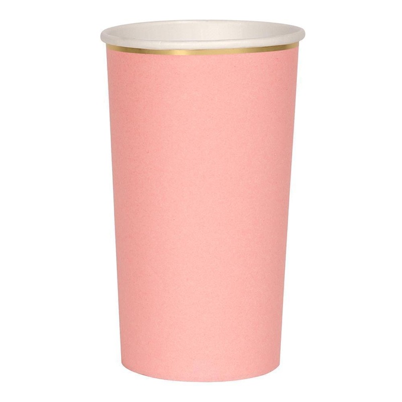 NEON CORAL PAPER CUPS