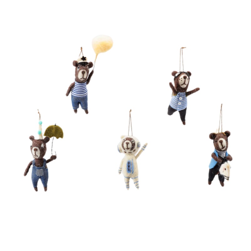 PARTY BEARS CHRISTMAS ORNAMENTS