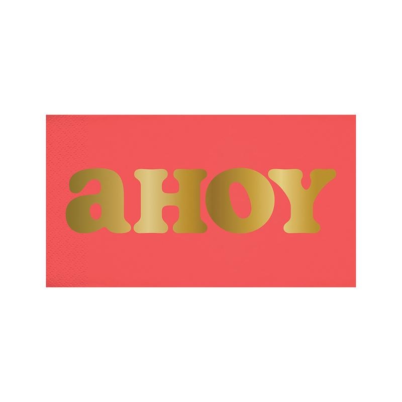 RED AHOY GUEST TOWEL NAPKINS