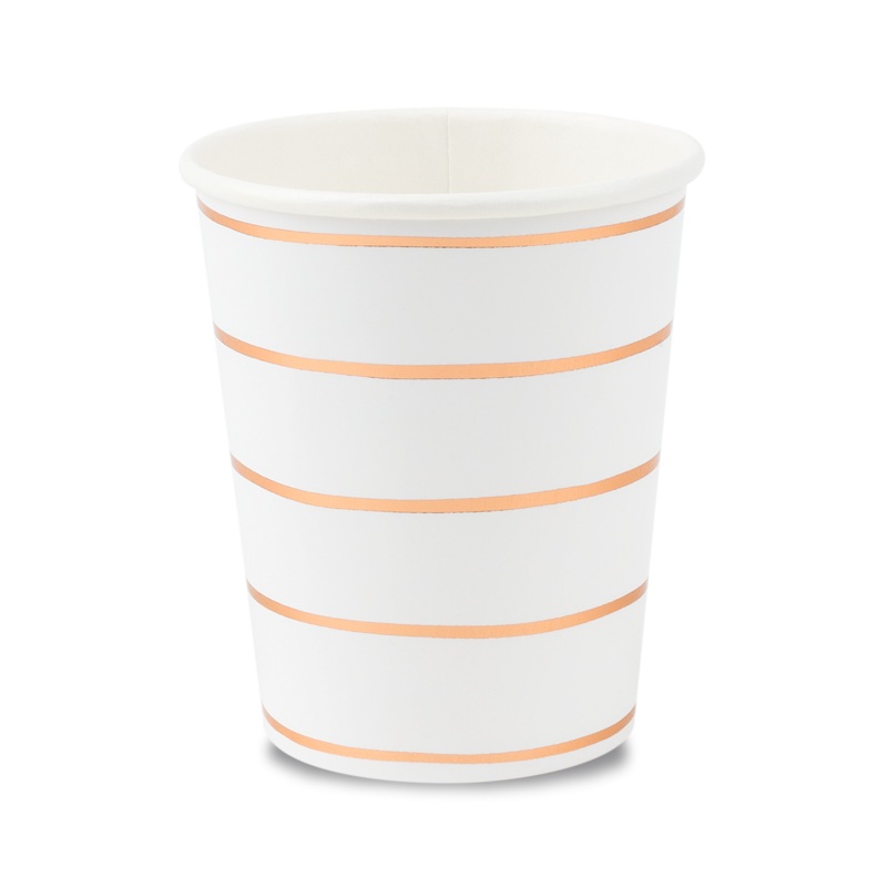 ROSE GOLD FRENCHIE STRIPED CUPS