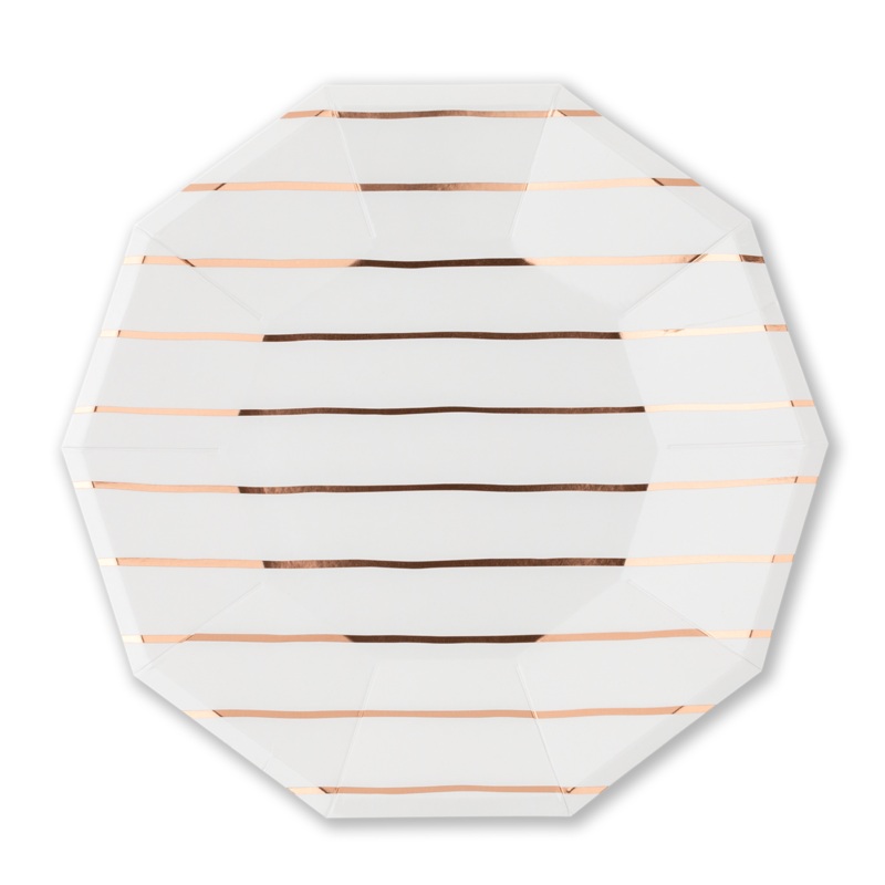 ROSE GOLD FRENCHIE STRIPED PLATES