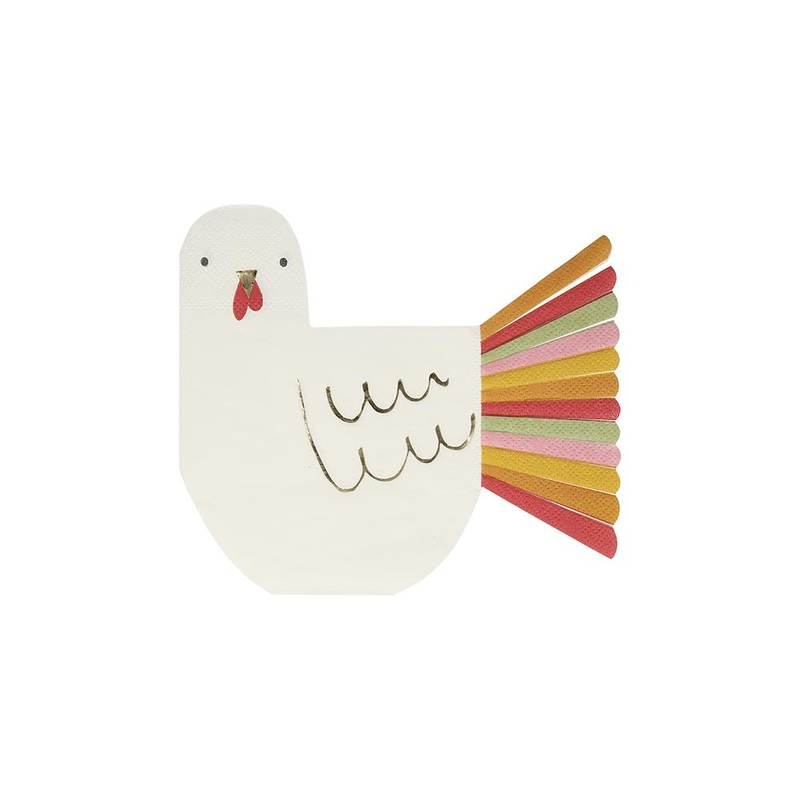 THANKSGIVING FRINGED TURKEY NAPKINS