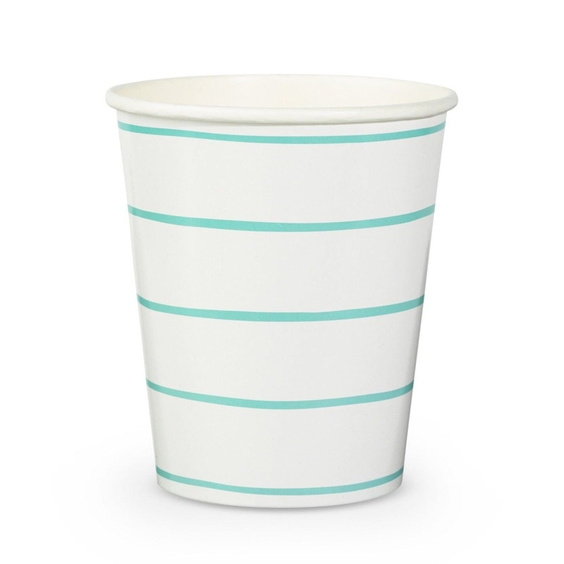 AQUA FRENCHIE STRIPED CUPS
