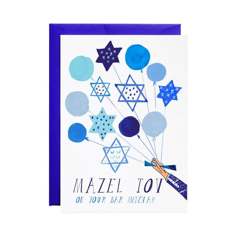 BLUE BALLOONS FOR THE BAR GREETING CARD