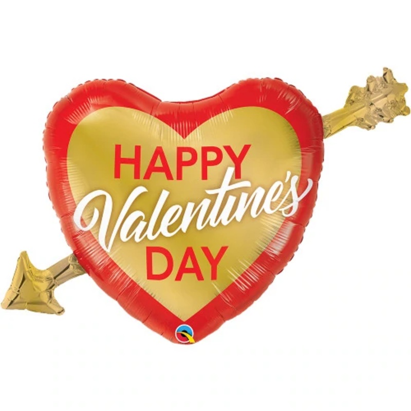 HAPPY VALENTINE’S DAY GOLDEN ARROW BALLOON