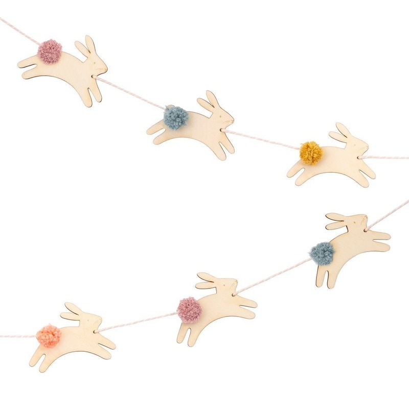 WOODEN BUNNY MINI GARLAND