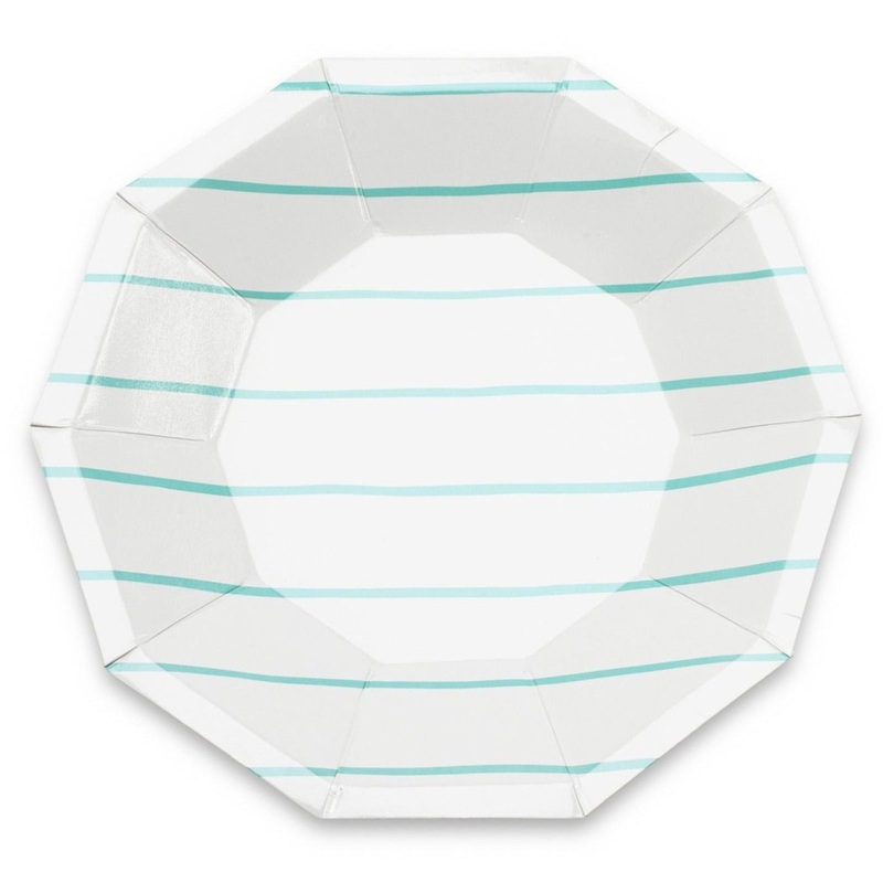 AQUA FRENCHIE STRIPED PLATES