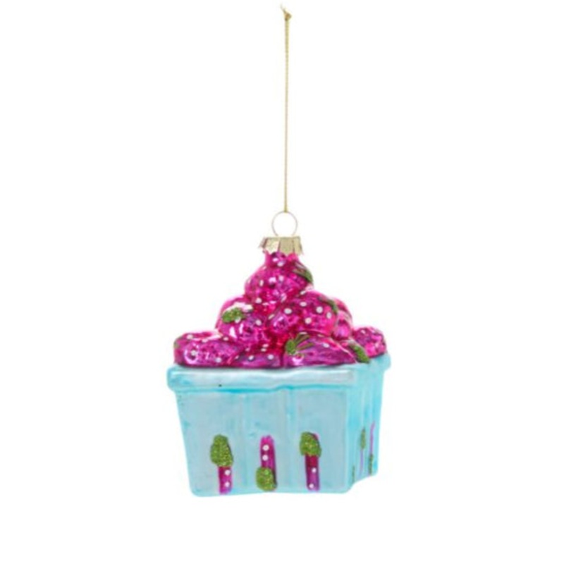 BERRY BASKET GLASS ORNAMENT