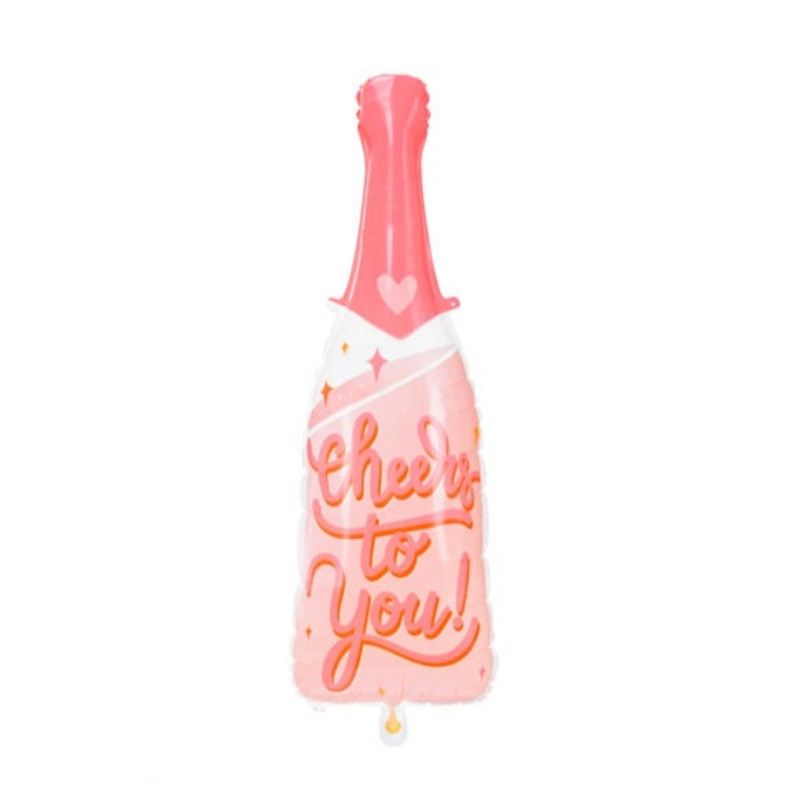 CHEERS TO YOU PINK CHAMPAGNE BOTTLE BALLOON