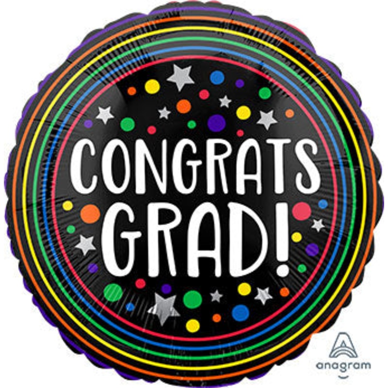 CONGRATS GRAD RAINBOW BALLOON