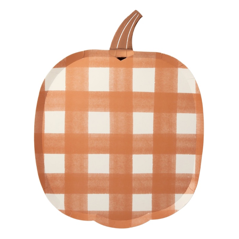 GINGHAM PUMPKIN SHAPED PLATES