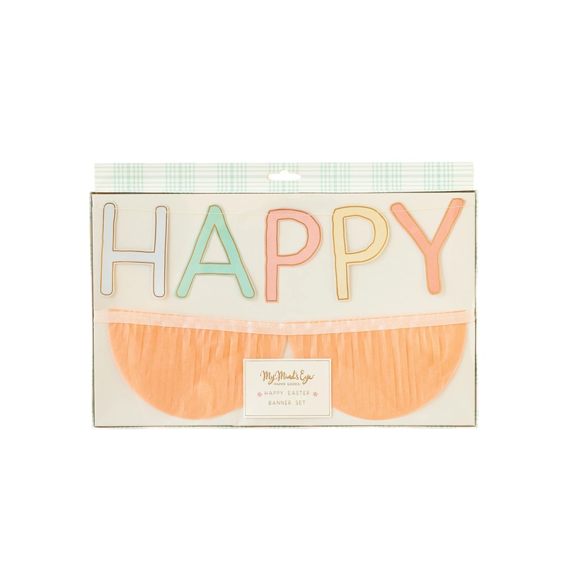 HAPPY EASTER FRINGED BANNER SET