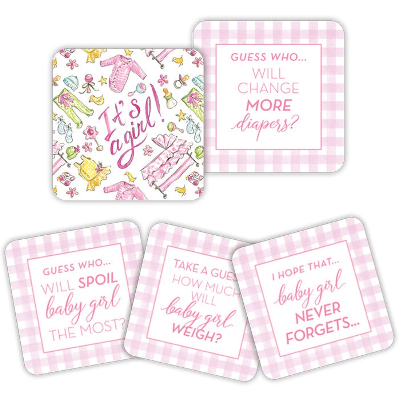 PAPER COASTER – IT’S A GIRL HANDPAINTED GIRL ICONS CONVERSATION COASTERS