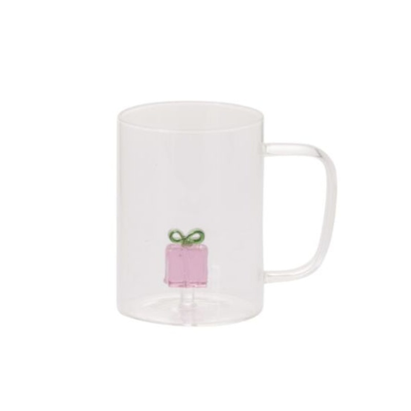 PINK CHRISTMAS GIFT GLASS MUG