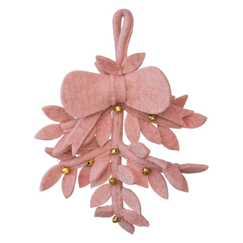 PINK LEAVES WITH BOW ORNAMENT