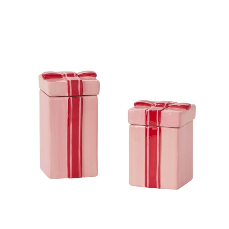 PINK & RED GIFT BOX CANISTER