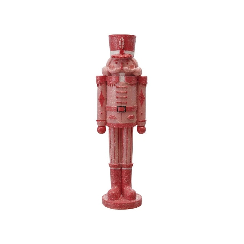 PINK & RED NUTCRACKER WITH GLITTER DETAIL