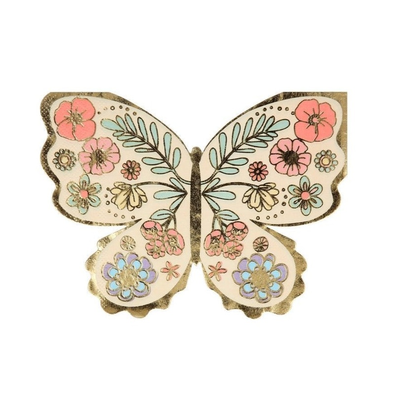 BUTTERFLY FLORAL DIE-CUT NAPKINS