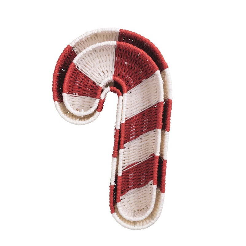 CANDY CANE WOVEN NESTING BASKETS