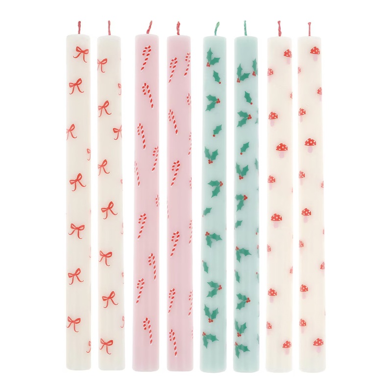 FESTIVE PATTERN TABLE CANDLES