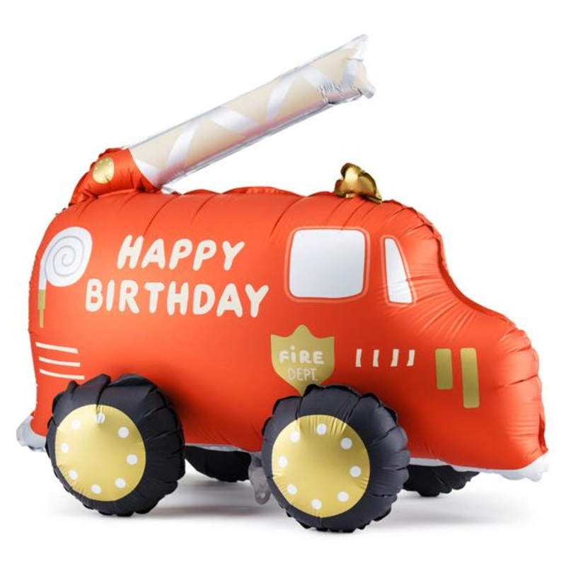FIRE TRUCK HAPPY BIRTHDAY FOIL BALLOON