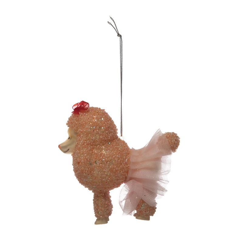 GLASS POODLE ORNAMENT