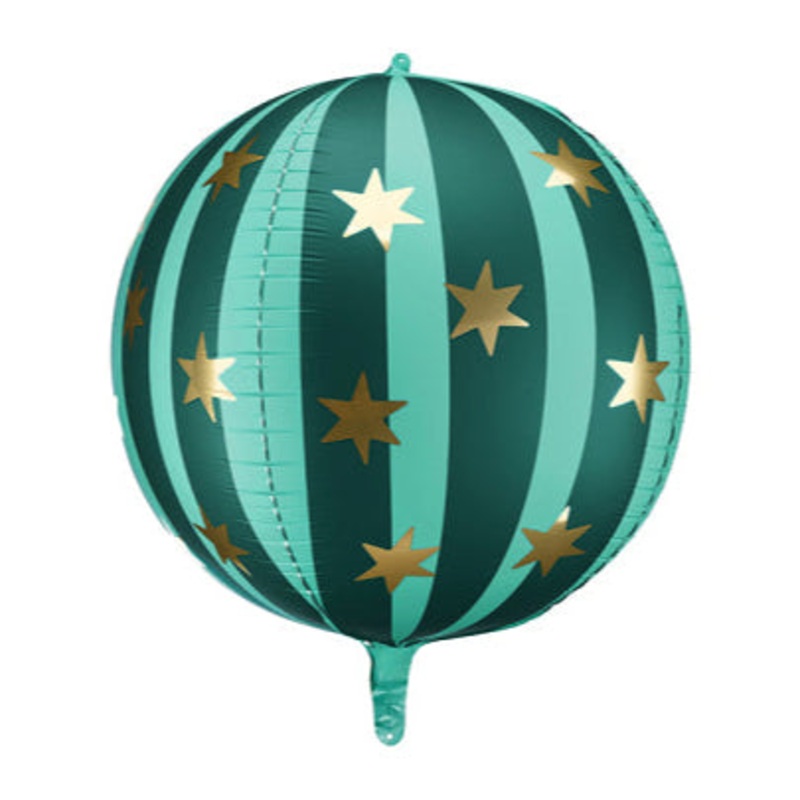 GREEN STARRY BALL FOIL BALLOON