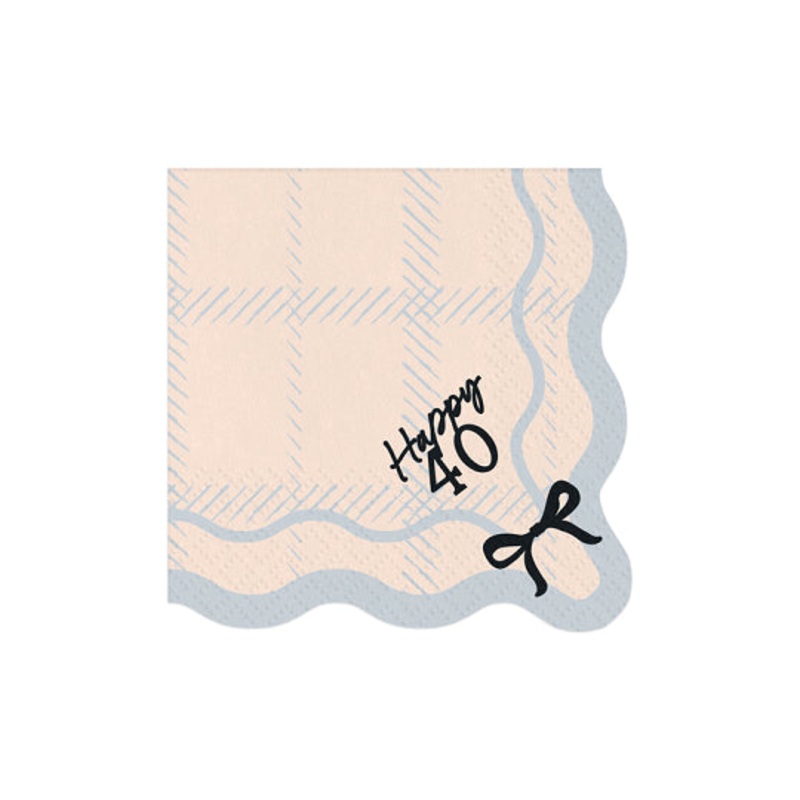 HAPPY 40 BLACK BOW NAPKINS