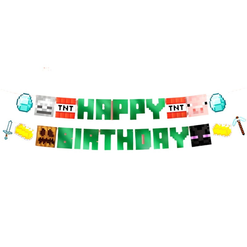 MINECRAFT HAPPY BIRTHDAY BANNER