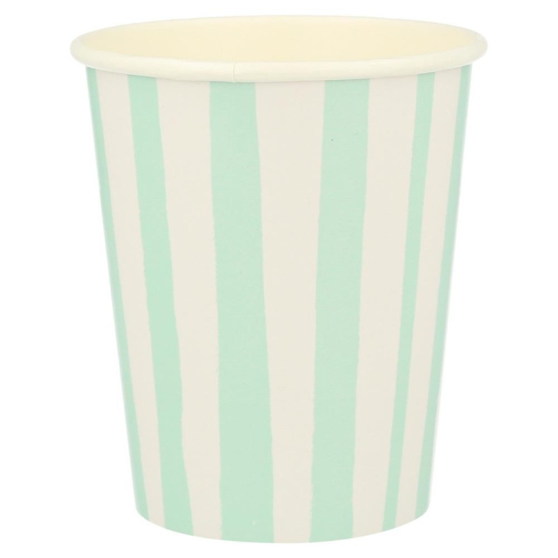 MINT STRIPE CUPS