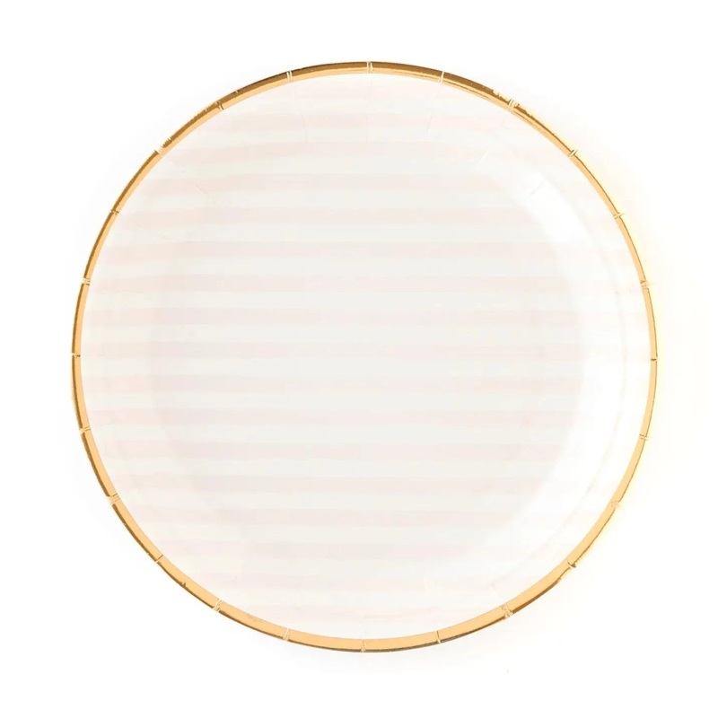PINK GOLD STRIPED PLATES