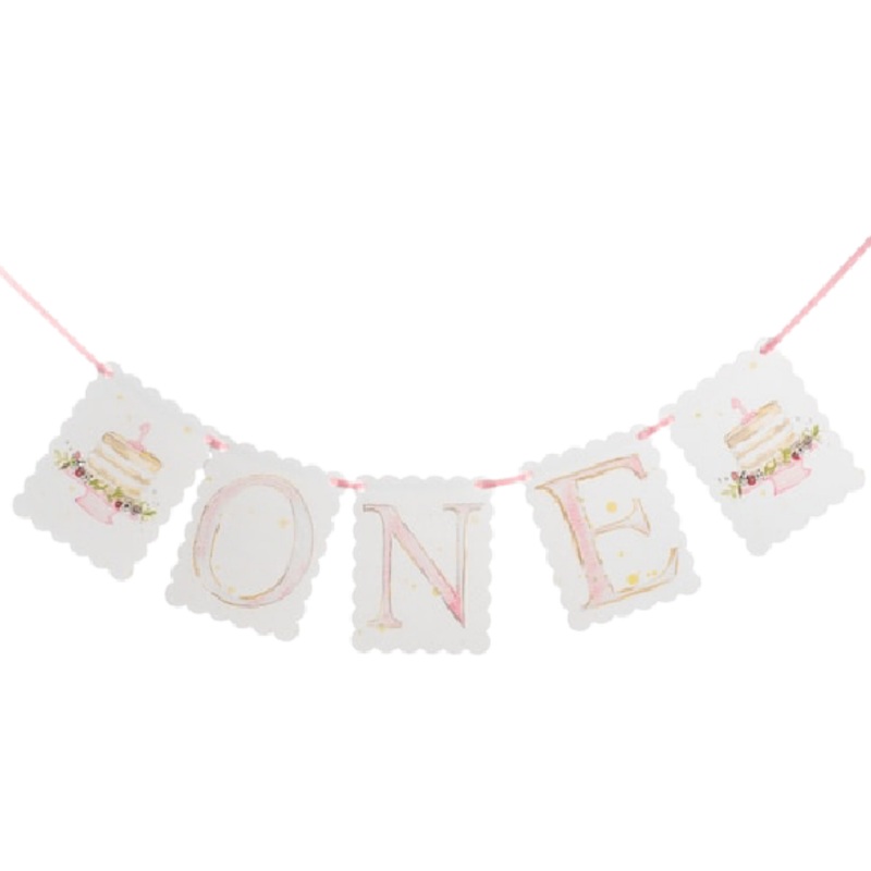 PINK ONE HIGHCHAIR BANNER