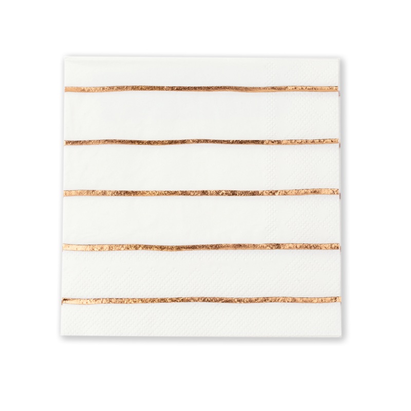 ROSE GOLD FRENCHIE STRIPED NAPKINS