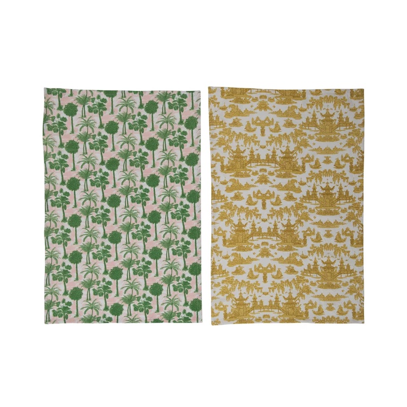 SUMMER SCENE PRINTED TEA TOWEL SET
