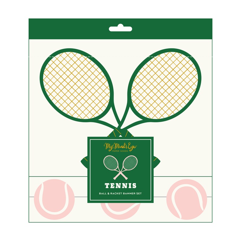 TENNIS BALL & RACKET BANNER SET