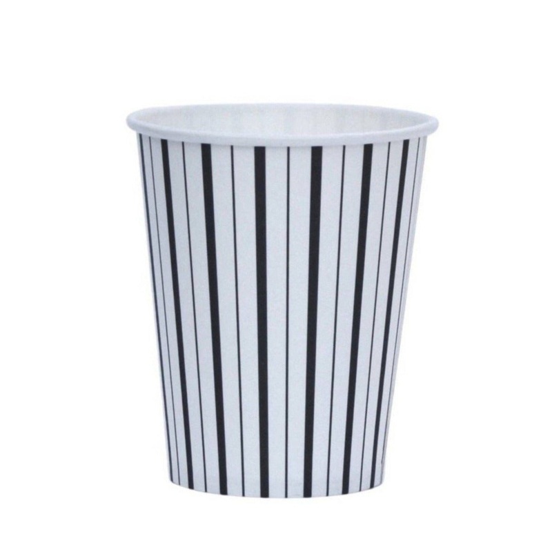 BLACK AND WHITE FINE STRIPES CUPS