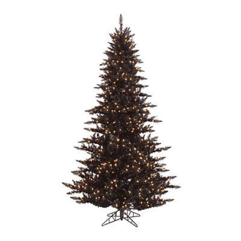 BLACK FIR TREE WITH LIGHTS