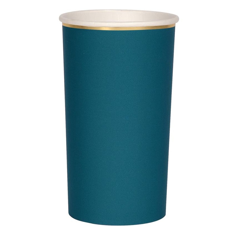 DARK TEAL GREEN PAPER CUPS