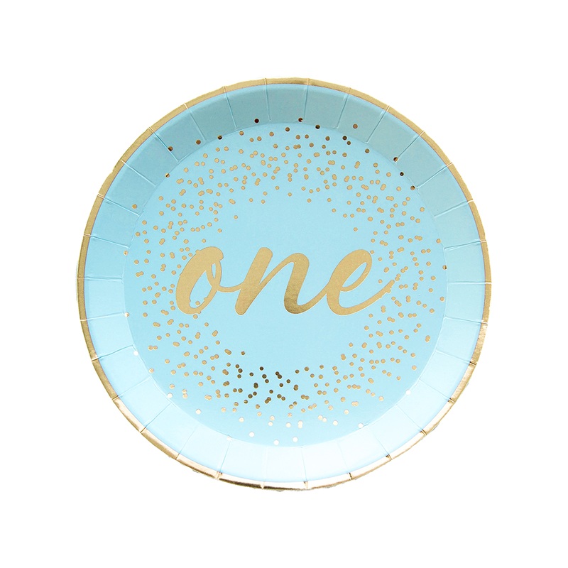 FIRST 1ST BIRTHDAY PARTY PLATES IN BLUE